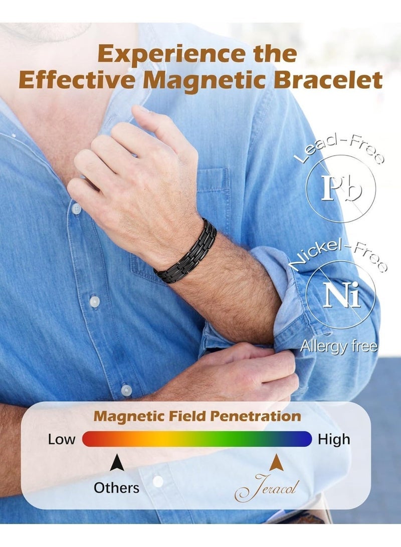 أسوار النحاس المغناطيسية للرجال ، سوار النحاس النقي بنسبة 99.9٪ مع مغناطيسات قوة فائقة ، أسوار الأسار القابلة للتعديل 8.6 بوصة ، هدية عيد ميلاد ، هدية عطلة ، 1 جهاز كمبيوتر شخصي - Image 5